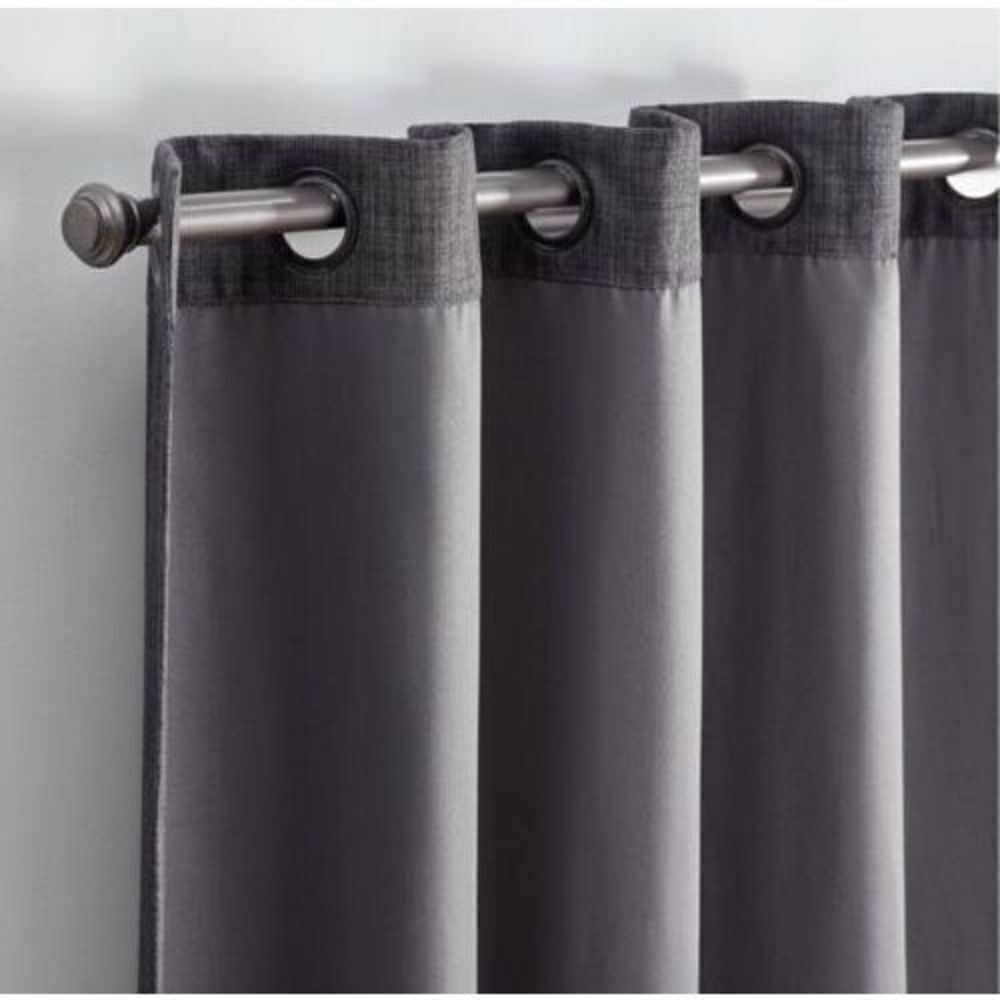 Eclipse 63"x52" Rowland Blackout Curtain Panel (One Panel) Charcoal - Picture 4 of 9